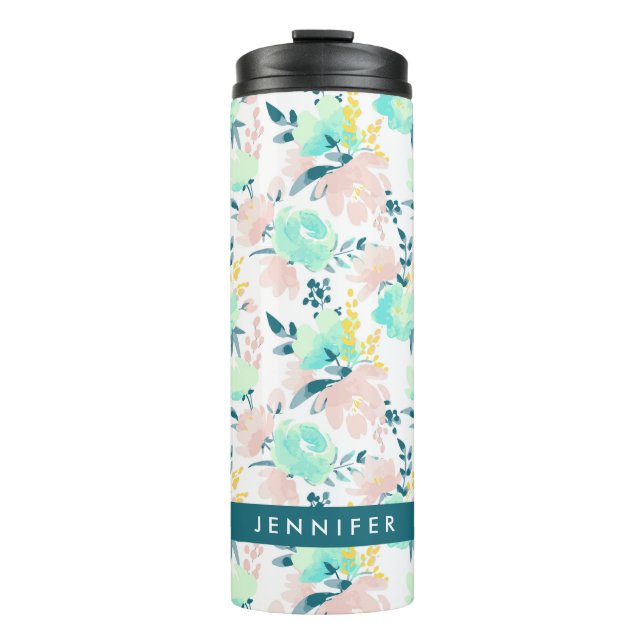 Termo Añada su modelo el | floral conocido de la (Anverso)