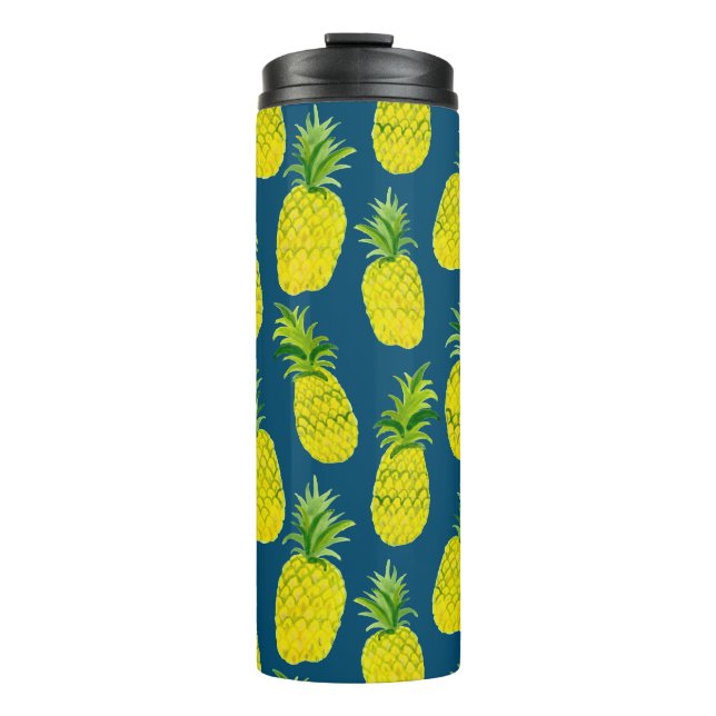 Termo ¡Añade tu propio texto! Pineapple Fiesta Watercolo (Anverso)