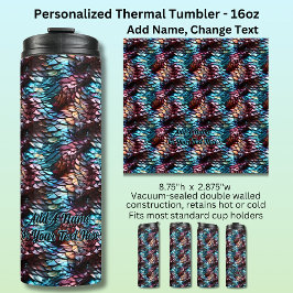 Termo Añadir nombre o texto, escalas dragónicas Aqua Blu