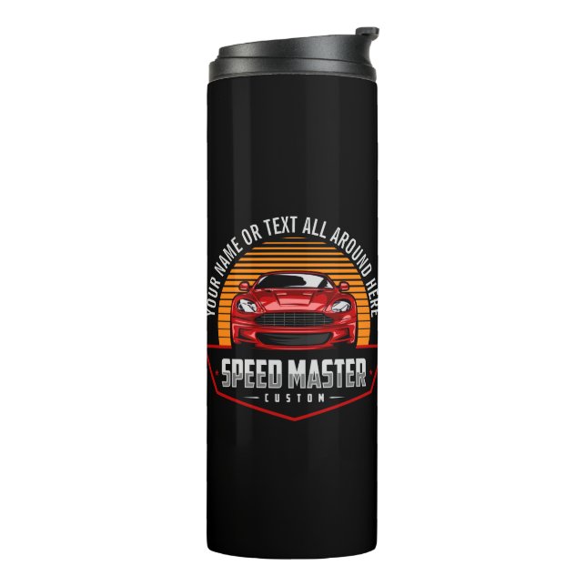 Termo Añadir nombre texto Personalizado rojo MAESTRO DE  (Rotado hacia la izquierda)