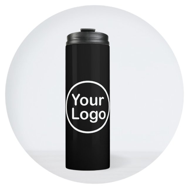 Termo Añadir su propio logotipo | Fondo negro (Subido por el creador)