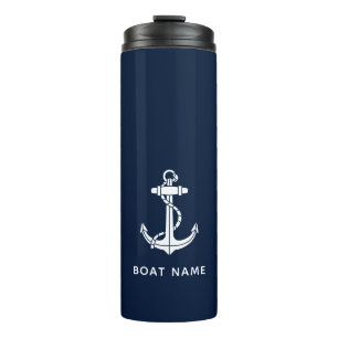Termo Ancla de barco náutico y nombre personalizado