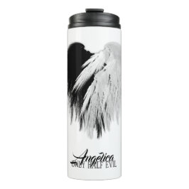 Termo ANGEL WINGS CORAZÓN Negro + Blanco sólo mitad Mal 