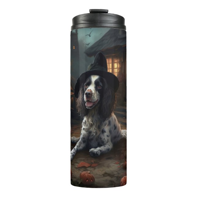 Termo Anglo Springer Spaniel calabazas Halloween Scary (Anverso)