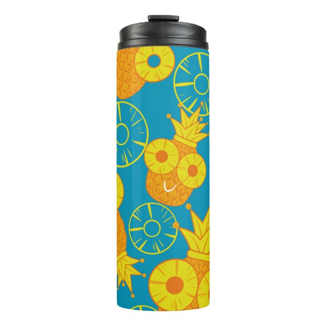 Termo Anillos de piña: Vintage Personalizado de Doodle. (Anverso)