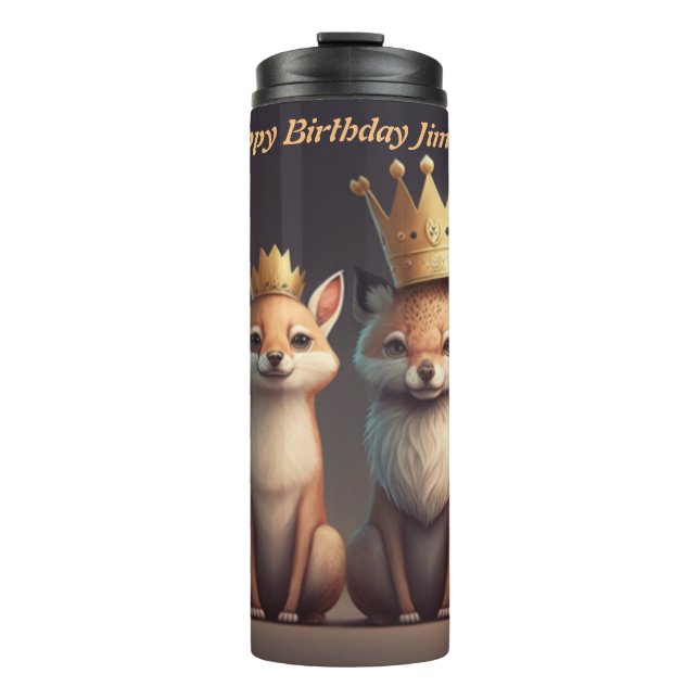 Termo Animales salvajes cortos llevan una corona (Anverso)