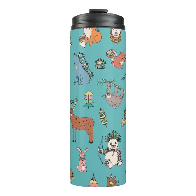 Termo Animales tribales: patrón forestal de bosques. (Anverso)