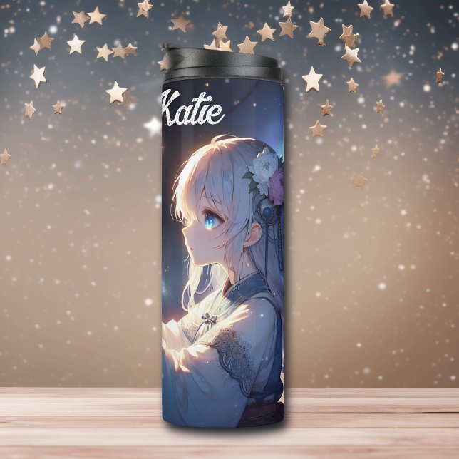 Termo Anime Chica y su dragón personalizado (Subido por el creador)