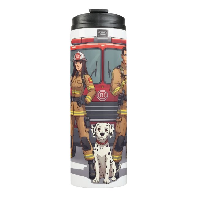 Termo Animé de Bomberos Heroicos Taza Térmica (Anverso)