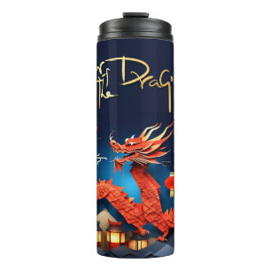 Termo Año Zodiacal del Dragón Rojo de Origami Chino TT