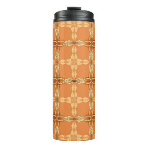 Termo antecedentes de naranja con abstractabas de tribu 