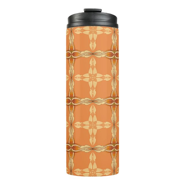 Termo antecedentes de naranja con abstractabas de tribu  (Anverso)