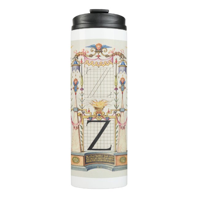 TERMO ANTIGÜEDAD DE CALIGRAFÍA ALPHABET Z (Anverso)