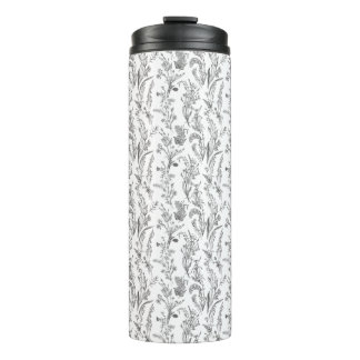 Termo Antique Black White Toile Floral Pattern Vintage