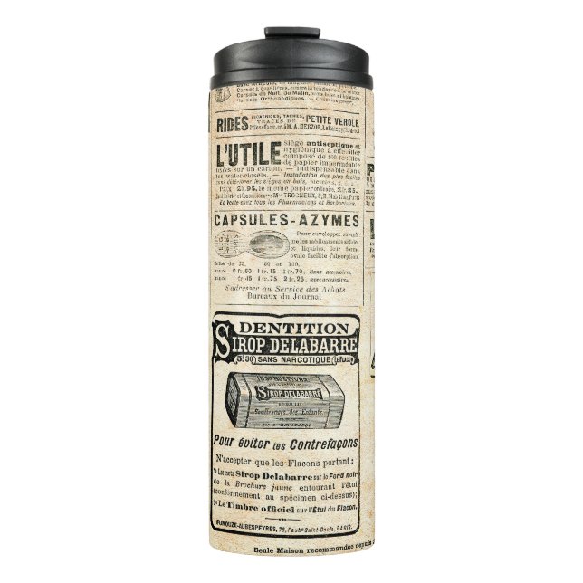 Termo Anuncio de periódico francés de 1897 (Anverso)