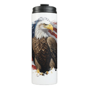 Termo *~* AP16 Águila Calva Patriótica Nosotros El Puebl