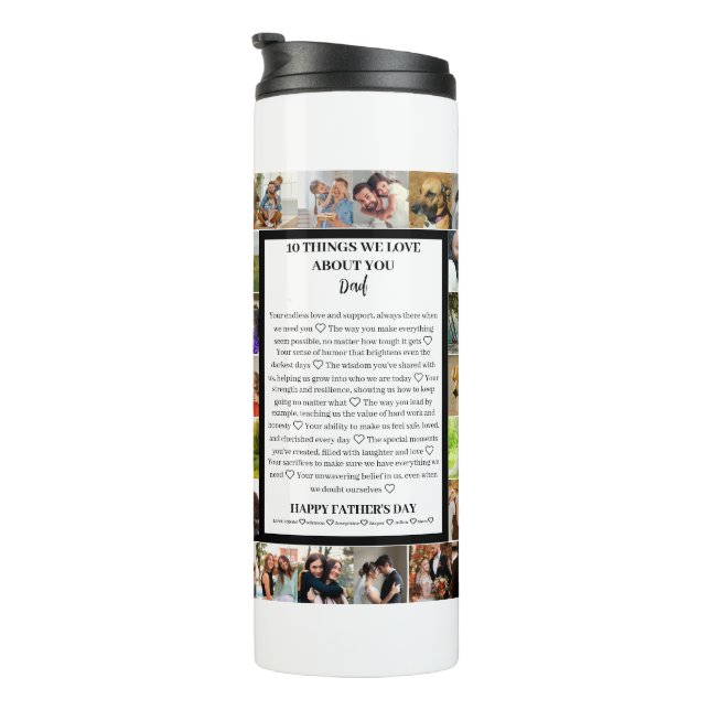 Termo Apreciación de papá | Collage de fotos del Día del (Rotado hacia la derecha)