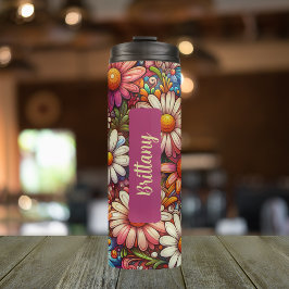 Termo April Birth Flower Daisy Personalized 16 oz