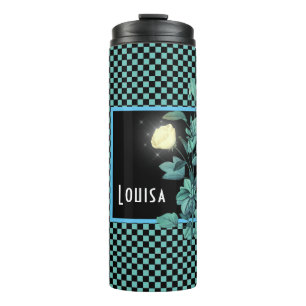 Termo Aqua Checkerboard Floral personalizada