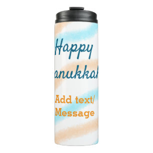 Termo Aqua naranja feliz Hanukkah agregar mensaje de tex
