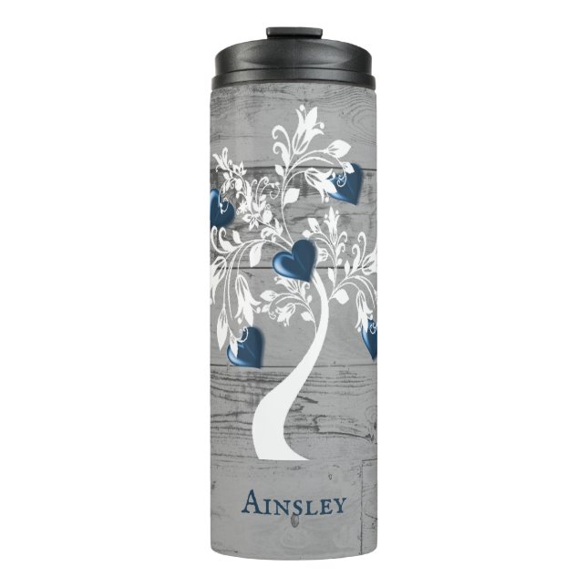 Termo Árbol azul del Tumbler Termal Personalizado del Co (Anverso)