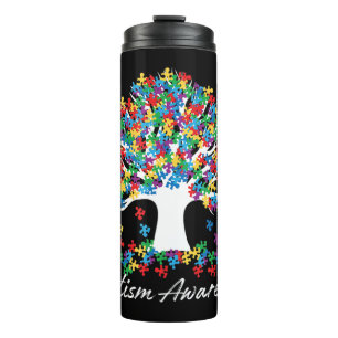 Termo Árbol De Autismo Mes De Conciencia Vida Hombres AS