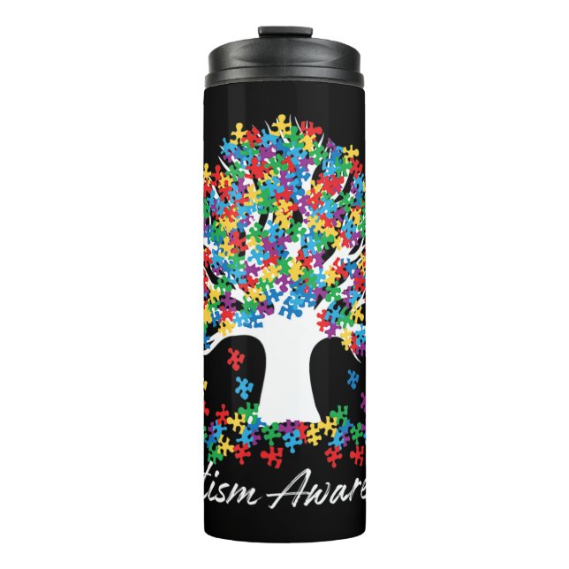 Termo Árbol De Autismo Mes De Conciencia Vida Hombres AS (Anverso)