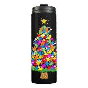 Termo Árbol de Navidad de Conciencia del Autismo