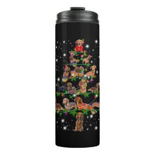 Termo Árbol De Navidad De Dachshund Cubierto Con Lámpara