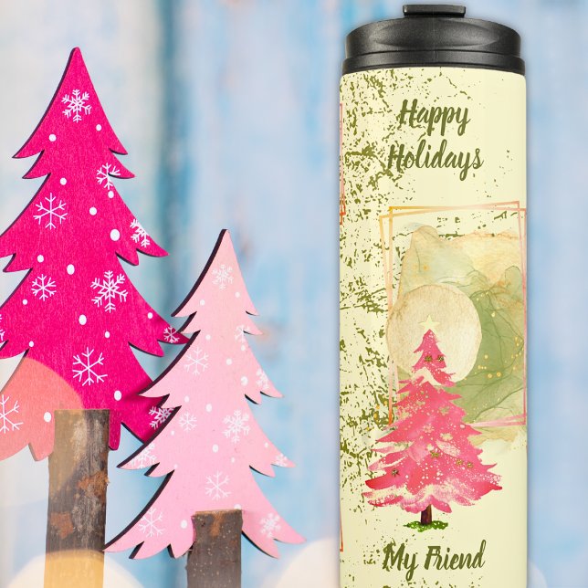 Termo Árbol de Navidad de plantilla de fotos verde y ros (Subido por el creador)