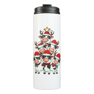 Termo Árbol de Navidad de vaca Chicas niños granjeros gr