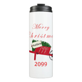 Termo Árbol de Navidad Feliz Árbol Rojo Vintage