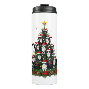 Termo Árbol de Navidad Gato Esmoquin Luces de Gato Esmoq