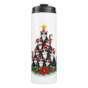 Termo Árbol de Navidad Gato Esmoquin Luces de Gato Esmoq