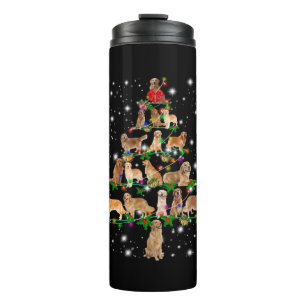 Termo Árbol De Navidad Golden Retriever Cubierto Por Fla