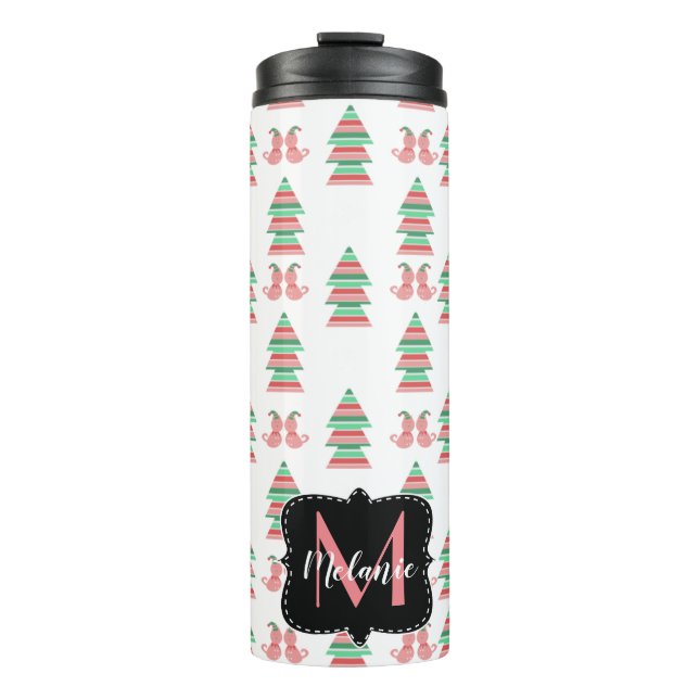 Termo Árbol de Navidad moderno duendes gatos copos de ni (Anverso)