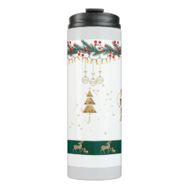 Termo Árbol de Navidad, nieve, papel de envoltura de cie