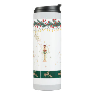 Termo Árbol de Navidad, nieve, papel de envoltura de cie