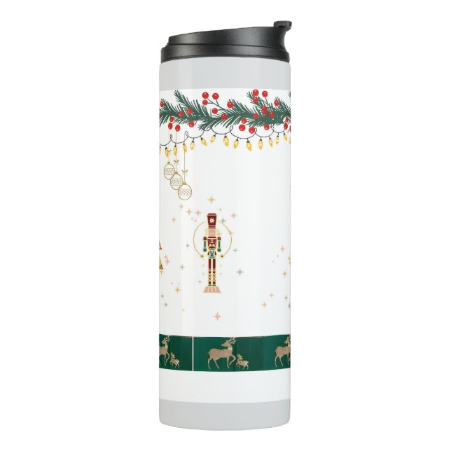 Termo Árbol de Navidad, nieve, papel de envoltura de cie (Rotado hacia la izquierda)