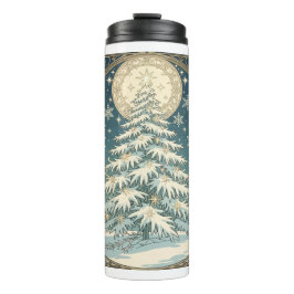Termo Árbol de Navidad Yule con nieve y forma de estrell