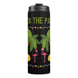 Termo Árbol de palmeras con luces de vacaciones y