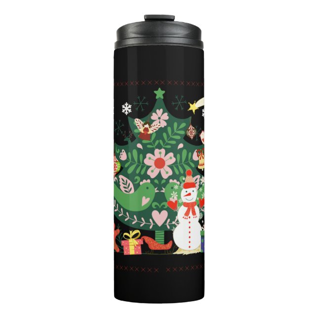 Termo Árbol navideño con ornamentos (Anverso)