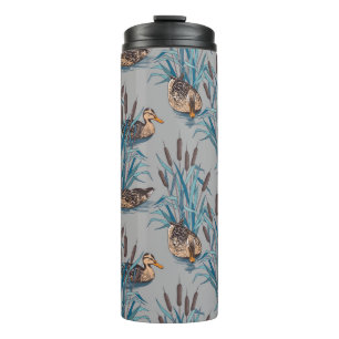 Termo árbol negro transparente con un patrón de flores c
