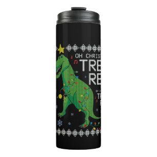 Termo Árbol Rex Navidades feos Sweater Dino T-rex Funny