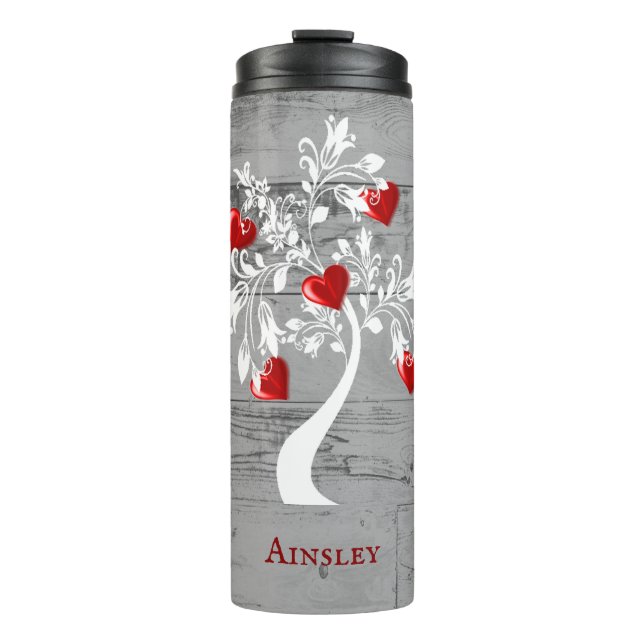 Termo Árbol Rojo del Tumbler Termal Personalizado del Co (Anverso)