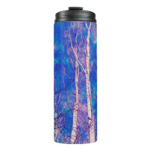 Termo Árboles Blancos Encienden El Cielo Azul En Color D