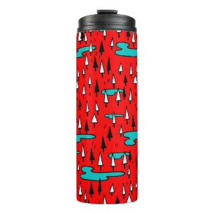 Termo Árboles de mano libre: patrón de Navidades escandi