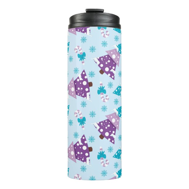 TERMO ÁRBOLES DE NAVIDAD DE INVIERNO PURPLE & TURQUISITO (Anverso)