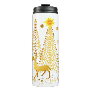 Termo Árboles de Navidad dorados y renos