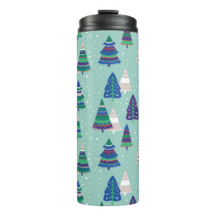 Termo Árboles de Navidad, fondo azul